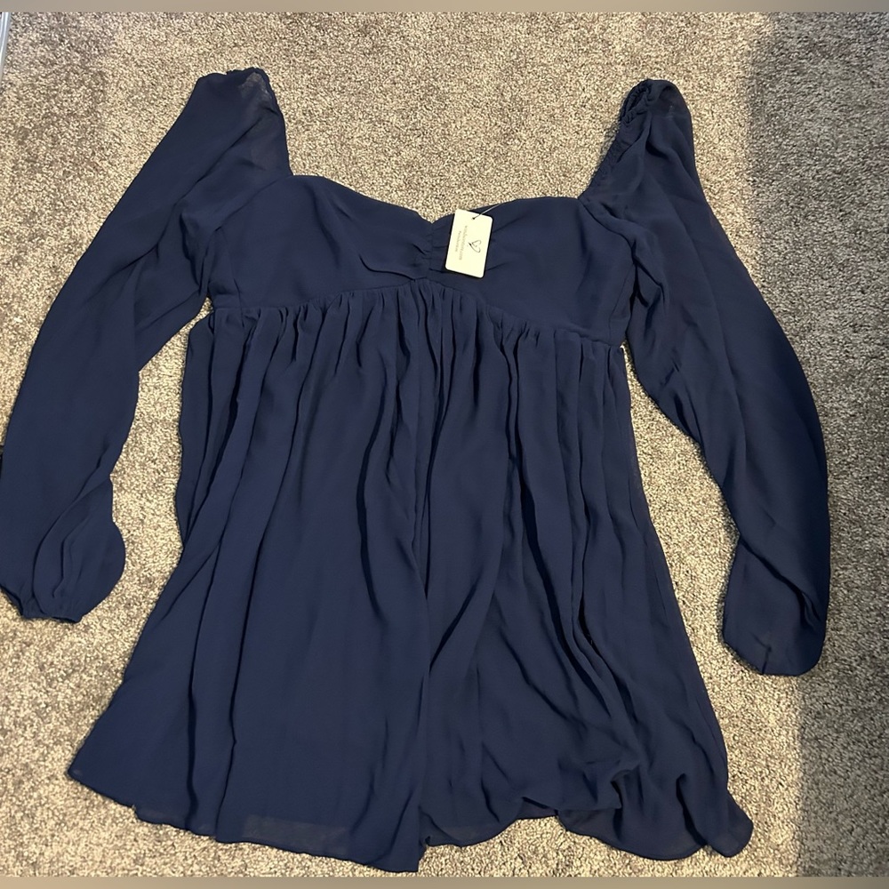 Windsor, small, navy babydoll dress
